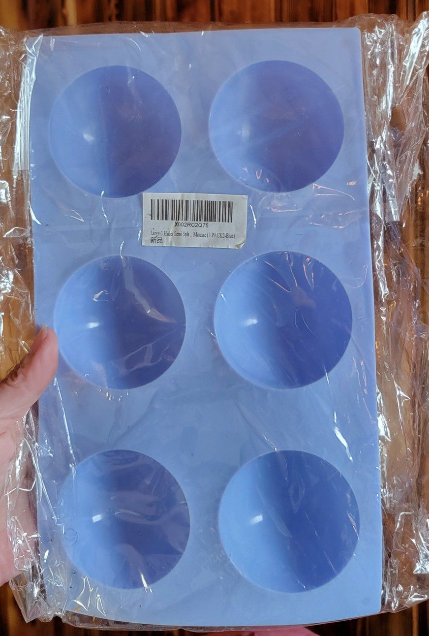 3 Pack Silicone Dome Shape Molds For Baking 