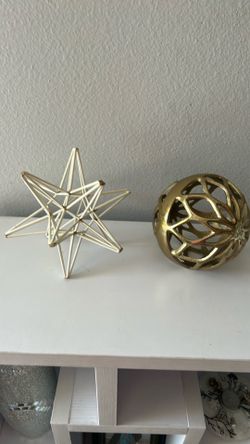 White metal Himmeli style star sculpture AND Sagebrook decorative gold finish