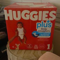Unopened size 1 192 Huggies’ diapers 