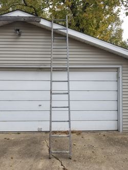 Vintage 12 foot wood step ladder