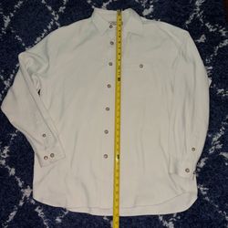 Tommy Bahama Men's 100% Silk Long Sleeve Button -up Size Medium Ivory 
