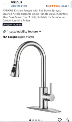 NEW Kitchen Faucets with Pull Down Sprayer, Brushed Nickel