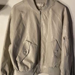 Cream Bomber Jacket