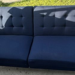 Modern Futon Sofa Blue Color See Pictures For Dimensions