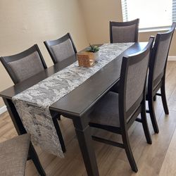Gray Dining Table 6 Chairs