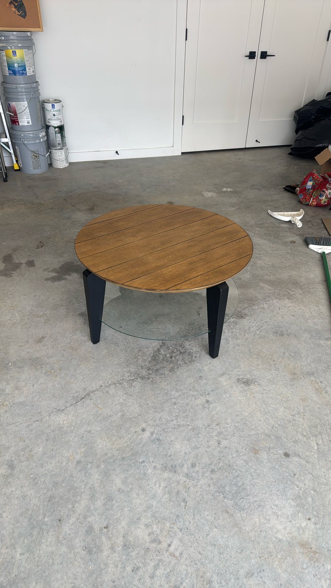 Wooden And Glass Coffee Table 