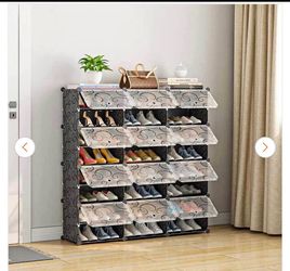 48 in. Pair Clear Plastic Shoe Rack