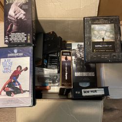BOX FULL OF VHS DISNEY TAPES & VARIOUS DVD’S