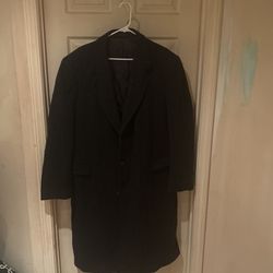 Men’s Long Wool Dress Coat Big And Tall 2xl  Nino Cerruti 