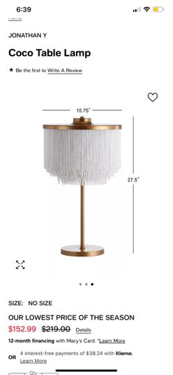 Jonathan Y, Coco Table Lamps, Qty 2