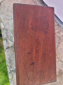 Marquise Cigarettes Vintage Wooden Box with Engraved Branding