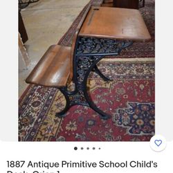 1887 Wrought Iron School Desk