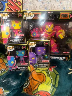 Funko Pop Marvel Infinity Saga Blacklight Set of 4