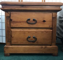 2 drawer nightstand (pine wood)