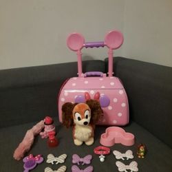 Disney Minnie Fifi Pet Carrier Play Set And Extras