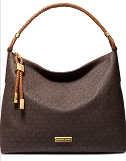 Michael Kors Lexington Large Logo Shoulder Bag, brown and tan