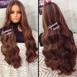 Human Hair Blended Lace Front Wig 