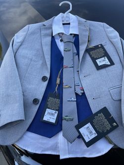 Boys Size 7 Yrs Suit NEXT . pants , Blazer, Vest , Shirt And Tie Included