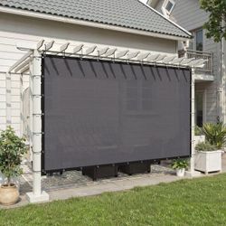3x7 feet Gray 90% UV Block Outdoor Shade Cloth with Grommets, Sun Shade and Privacy Screen for Patio and Pergola