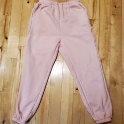 NEW Shein Womens Pink Sweatpants with Pockets (L)