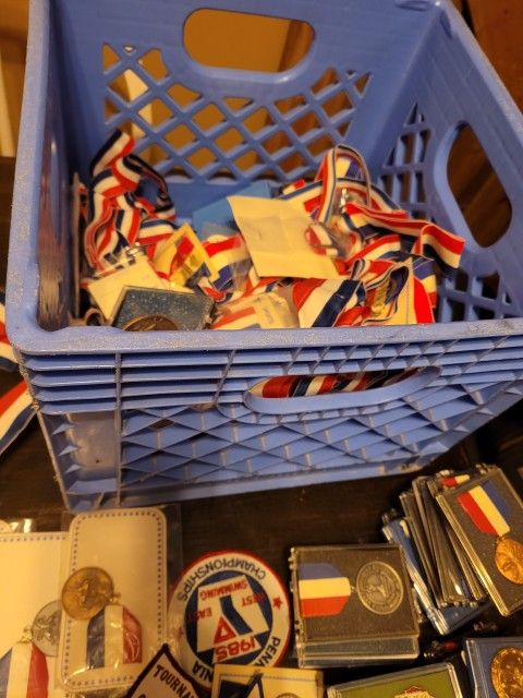 Vintage Swimming Medals, Patches, Pendants Lot