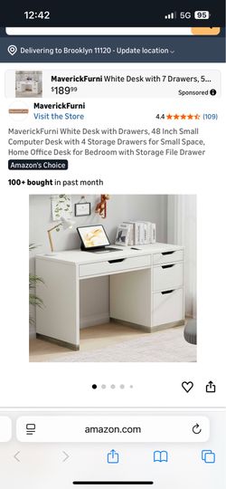 Barely used white desk