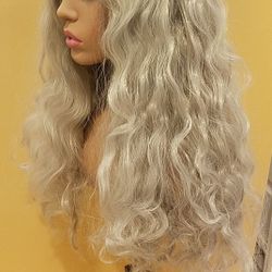 Lace Front Wig Gray Wavy BRAND NEW