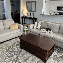 Set Of Pottery Bar Couch & Loveseat