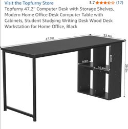 New computer desk with storage shelves
