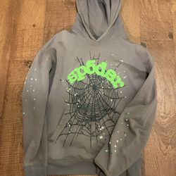 Green & Grey Sp5der Hoodie