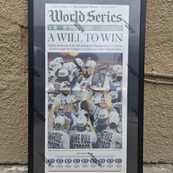 2025 Dodgers World Champions Framed Newspaper Copy