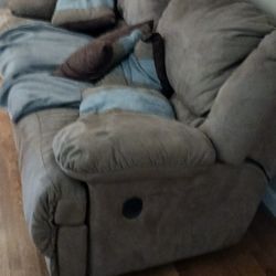 Large Double Recliner Couch 