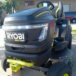 Ryobi 80V HP Brushless 42in.  Battery Electric Cordless Riding Lawn Tractor With (3) 80V 10Ah Batteries and Charger 