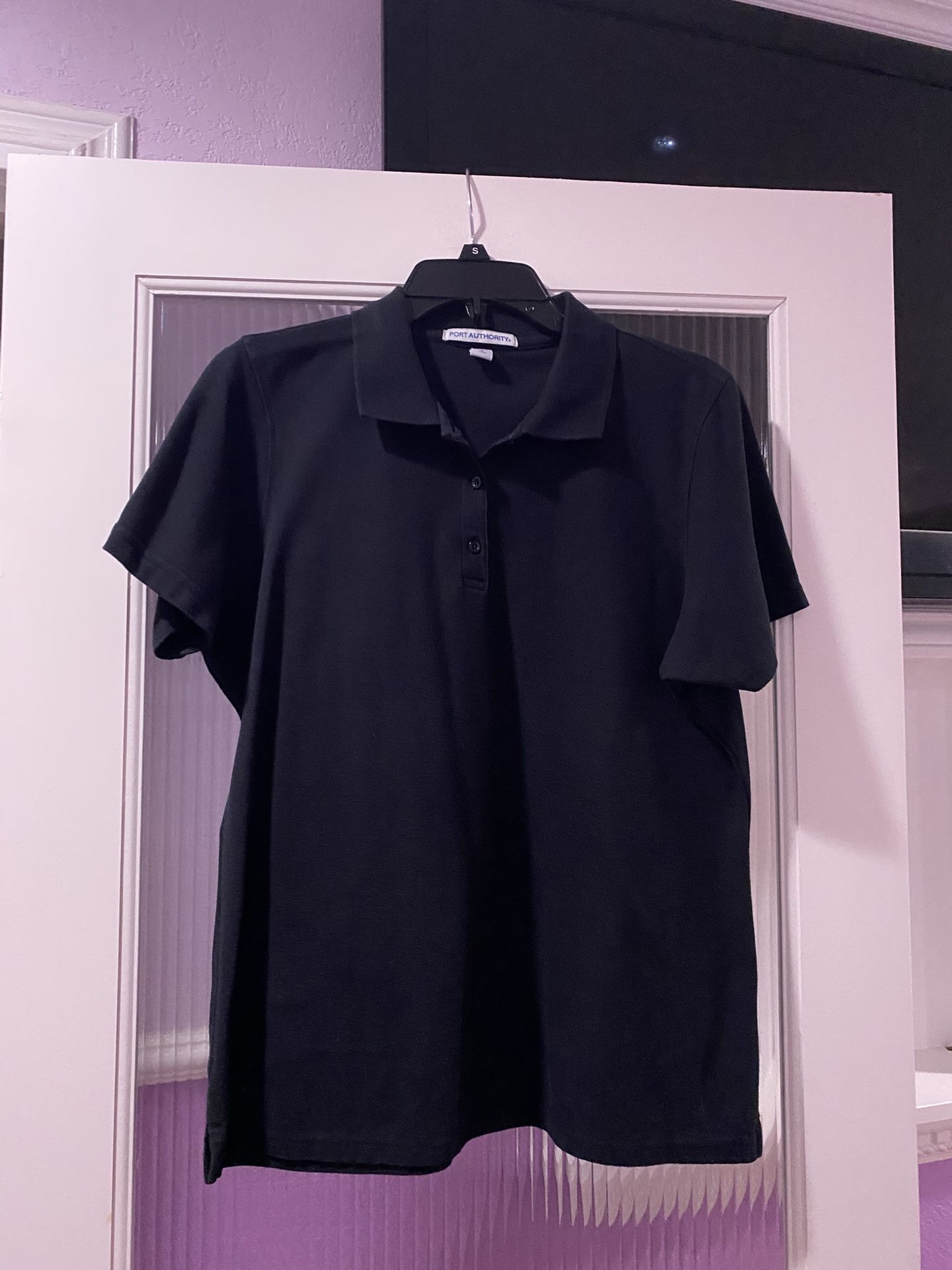 black collared shirt