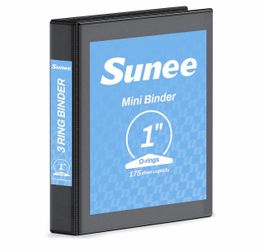 QTY 12 SUNEE 3 Ring Binder 1.5 Inch 12 Pack, Clear View Three Ring PVC-Free (Fit 8.5x11 Inches) for School or Office Supplies, Black