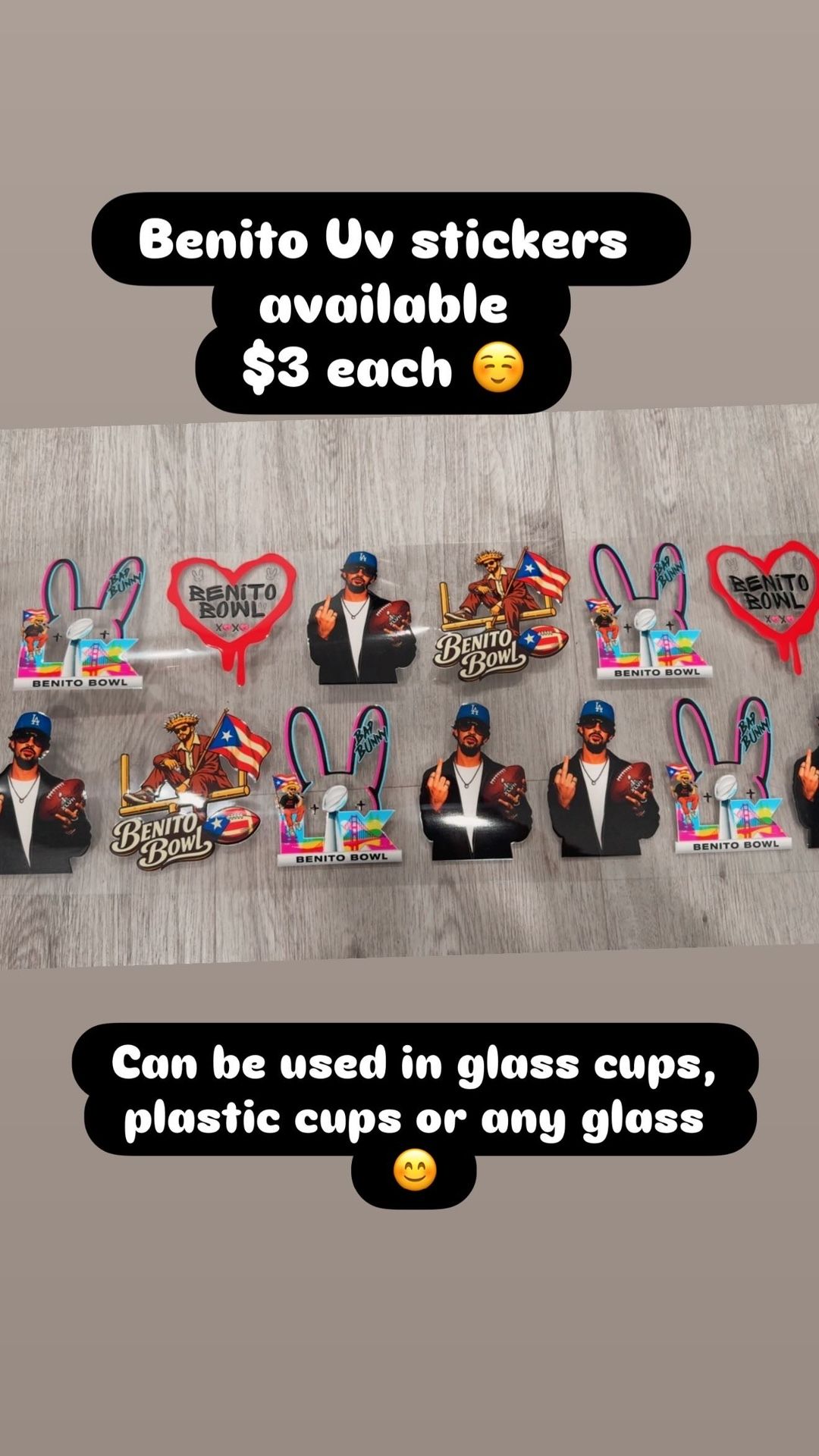 Bad Bunny Uv Stickers