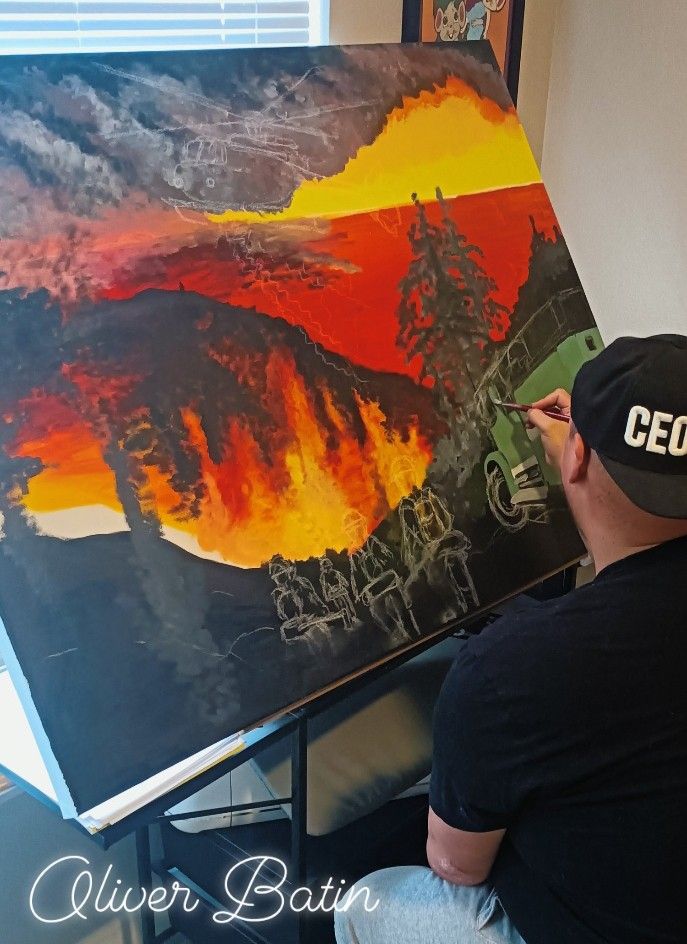 Firefighter dedication Original Painting