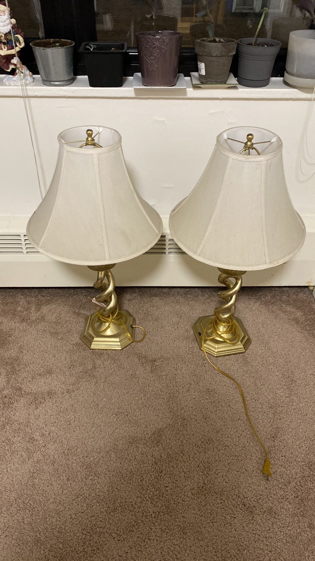 Set of two table lamps with shade 