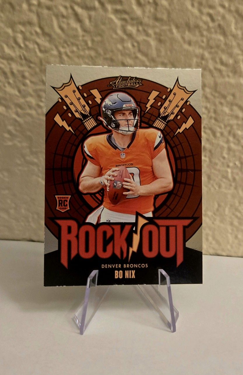 Bo Nix 2024 Panini Absolute Rock Out #RO-BNX Denver Broncos