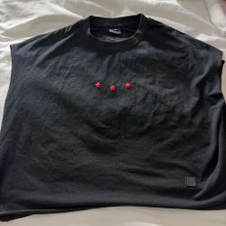 Black crop top with three red stars
