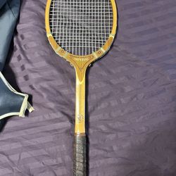 Ted Davis Wood Tennis Racket With Case