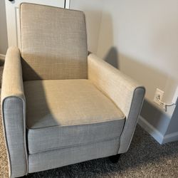 Modern Neutral Reclining Accent Chair 