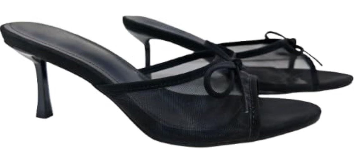 Women's Round Toe Open Toe Low Heel Bow Mesh Sandals