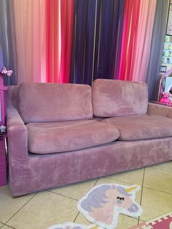 Pink velvet couch free