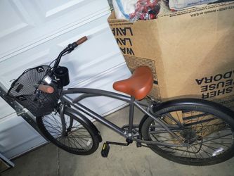 26" grey beach cruiser bike