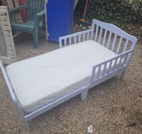 Price Is Firm.. Children's Real Wood Toddler Bed With Mattress