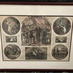 Thomas Nast Colored Illustrations Thanksgiving And Our Flag.