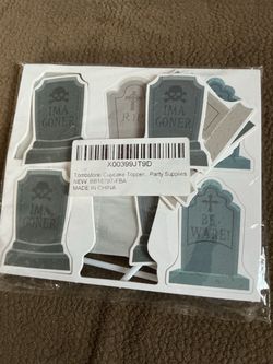 24 Pieces Tombstone Cupcake Toppers Halloween Cupcake Topper Appetizer Picks for Halloween Party Supplies