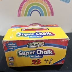 ROSEART SUPER CHALK ( WASHABLE)  BOX OF 48 SEALED/UNUSED OPEN BOX