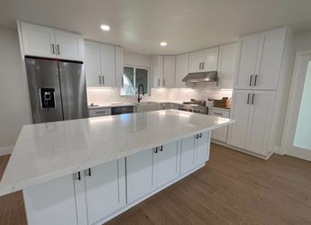 New Kitchen Cabinets, And Stone